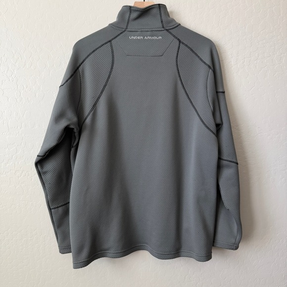 Under Armour Loose Fit Quarter Zip Gray Pullover Mens Large Athletic - Picture 3 of 3